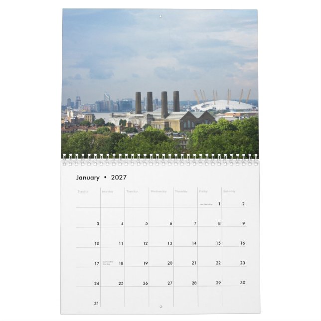 Calendrier de Londres 2012 (Jan 2027)
