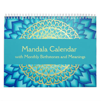 Calendrier de Mandala avec des pierres d'origine m