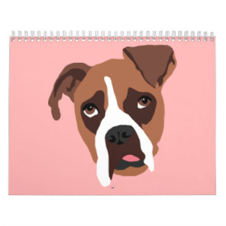 Calendrier de milieu de chien de boxeur