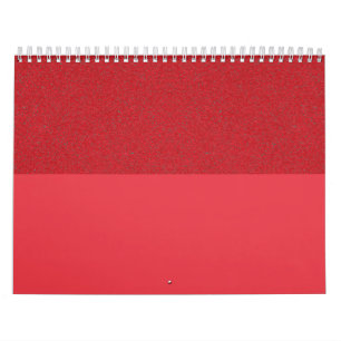 Calendrier de mur personnalisé rouge tomate à deux