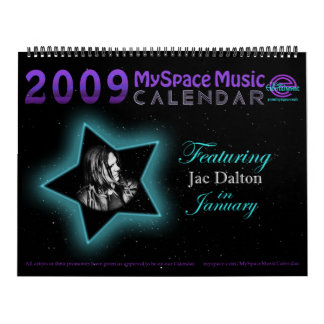 CALENDRIER de MUSIQUE de 2009 MYSPACE comportant