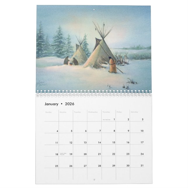 CALENDRIER de NATIF AMÉRICAIN par SHARON SHARPE (Jan 2026)