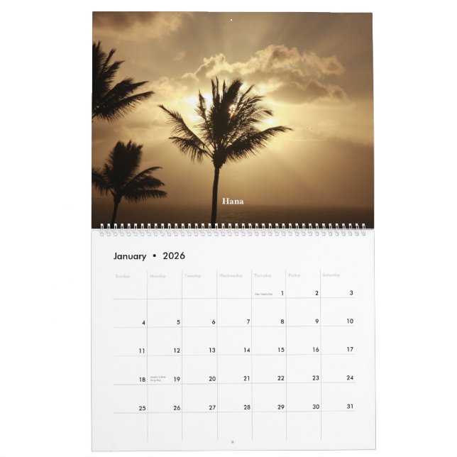 Calendrier de nature de Maui (Jan 2026)