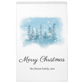 Calendrier de Noël hivernal neige