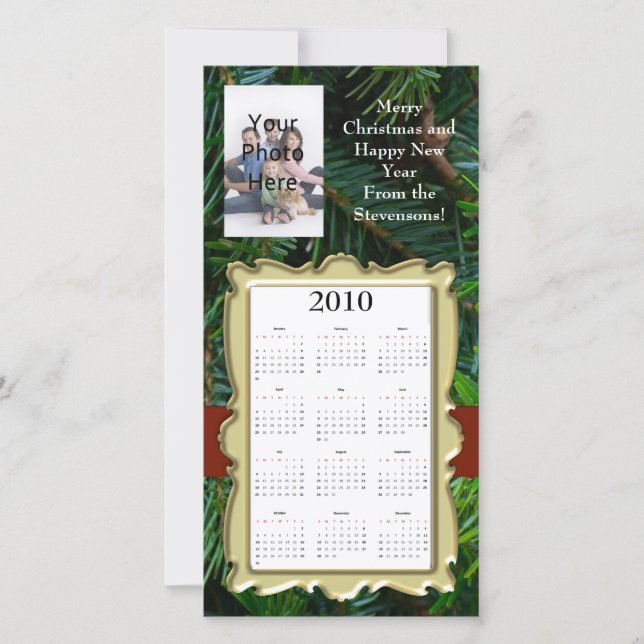 Calendrier de Noël/Nouvel An personnalisé Carte ph (Devant)