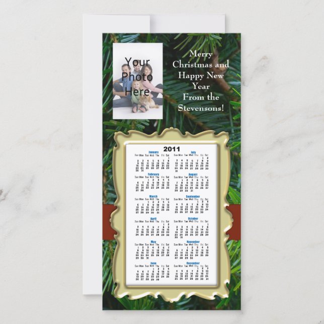 Calendrier de Noël/Nouvel An personnalisé Carte ph (Devant)