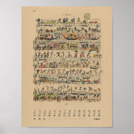 Calendrier de notes heureuses d'août 2022 Poster