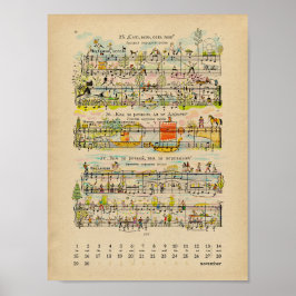 Calendrier de novembre 2022 Poster Happy Notes