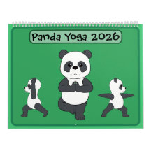 Calendrier de pandas en postures de yoga