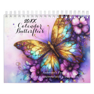 Calendrier de peinture des papillons
