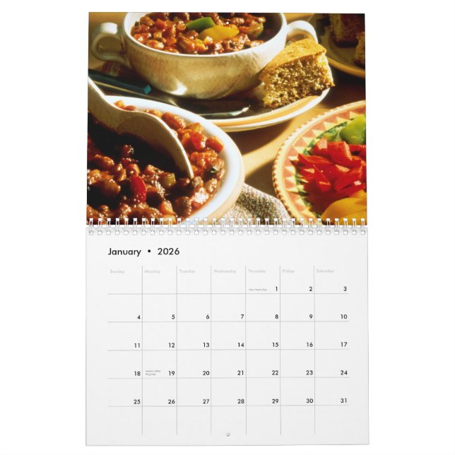 Calendrier de photographie de Plats gastronomiques (Jan 2026)