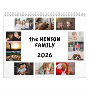 Calendrier de photos de famille 2026 Mensuel 12 Ph