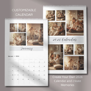 Calendrier de photos de famille élégant et minimal