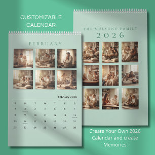 Calendrier de photos de famille élégant et minimal
