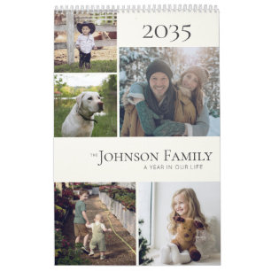 Calendrier de photos de famille élégant moderne
