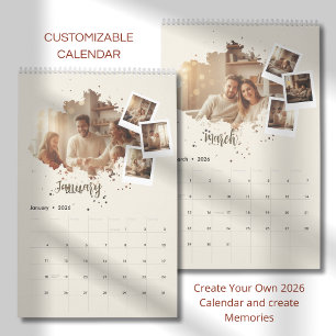 Calendrier de photos de famille minimaliste modern