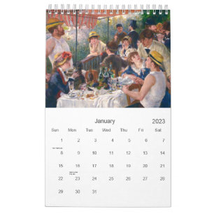 Calendrier de Pierre-Auguste Renoir.