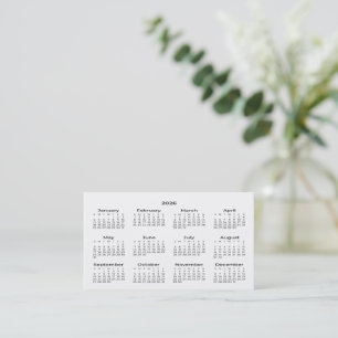 Calendrier de poche carte de visite 2026
