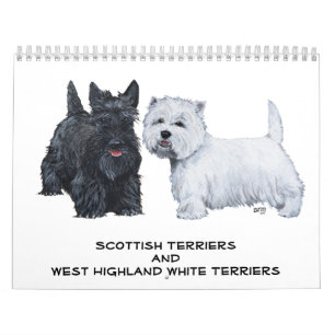 CALENDRIER de Scotties et de Westies