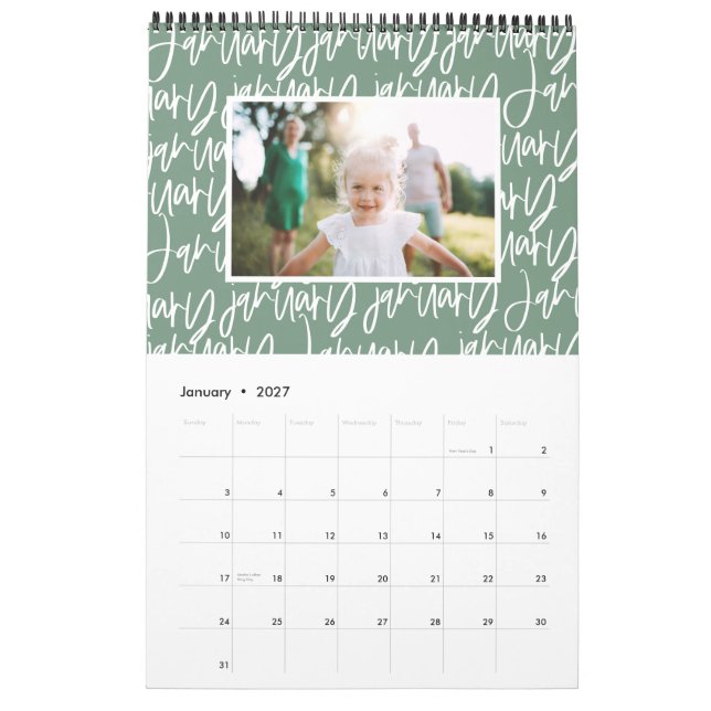 Calendrier de script photo du stylo de marque mode (Jan 2027)