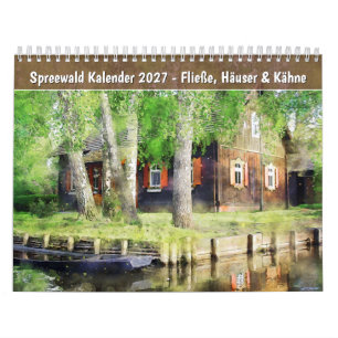 Calendrier de Spreewald – Cours d'eau, maisons & p