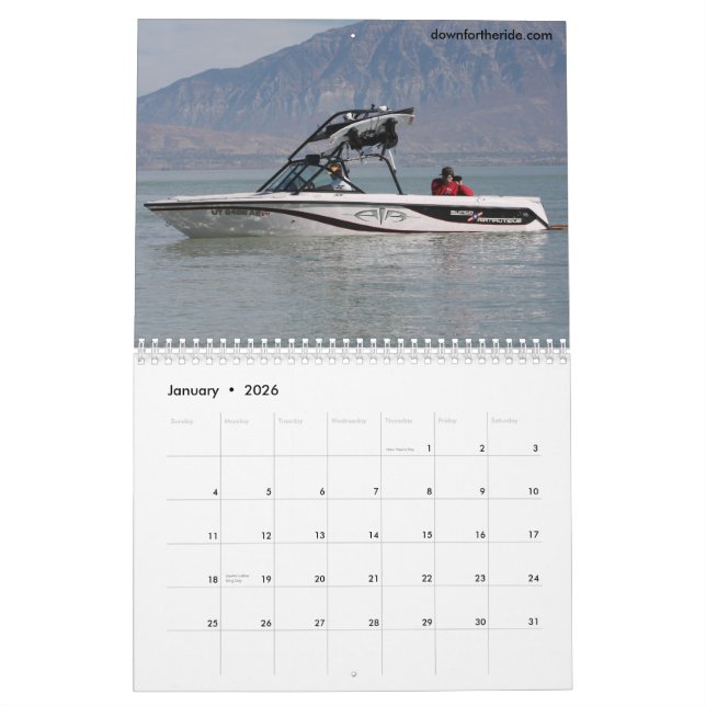 Calendrier de Wakeboarding - customisé (Jan 2026)