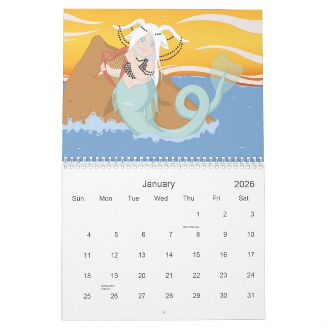 Calendrier de zodiaque (Jan 2026)