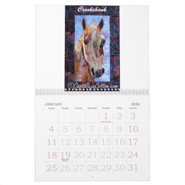 Calendrier d'édredon d'art (Jan 2026)
