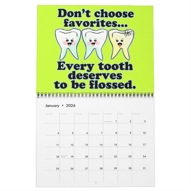 Calendrier Dentiste Dentiste Hygiéniste Dentaire (Jan 2026)