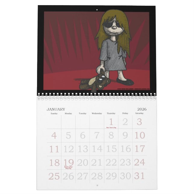Calendrier déplaisant d'enfants (Jan 2026)
