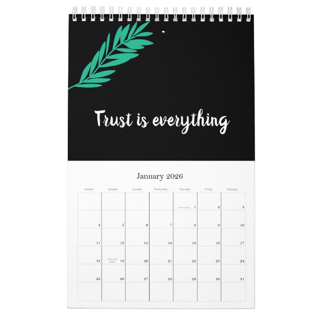 Calendrier des affirmations positives 2023 (Jan 2026)