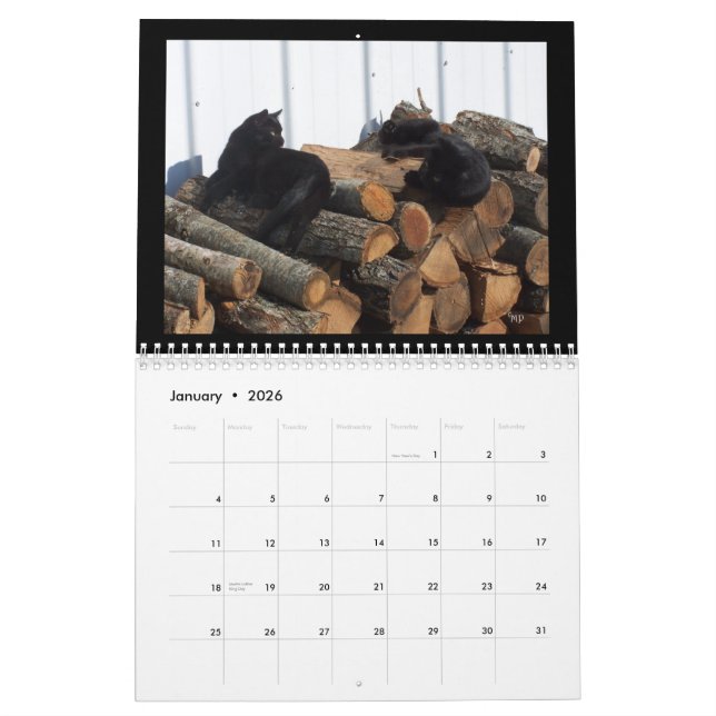 Calendrier des amoureux de les chats 2014--ANNÉE (Jan 2026)