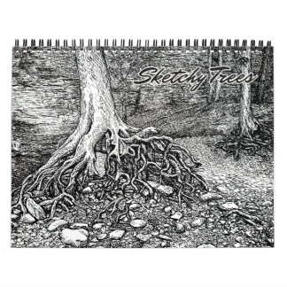Calendrier des arbres esquissés