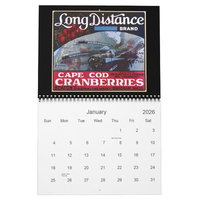 Calendrier des canneberges 2012 (Jan 2026)