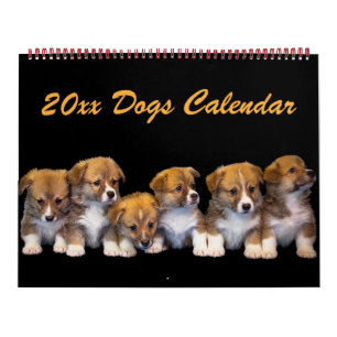 Calendrier des chiens 20xx modifiables