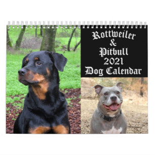Calendrier des chiens Rottweiler et Pitbull Dog