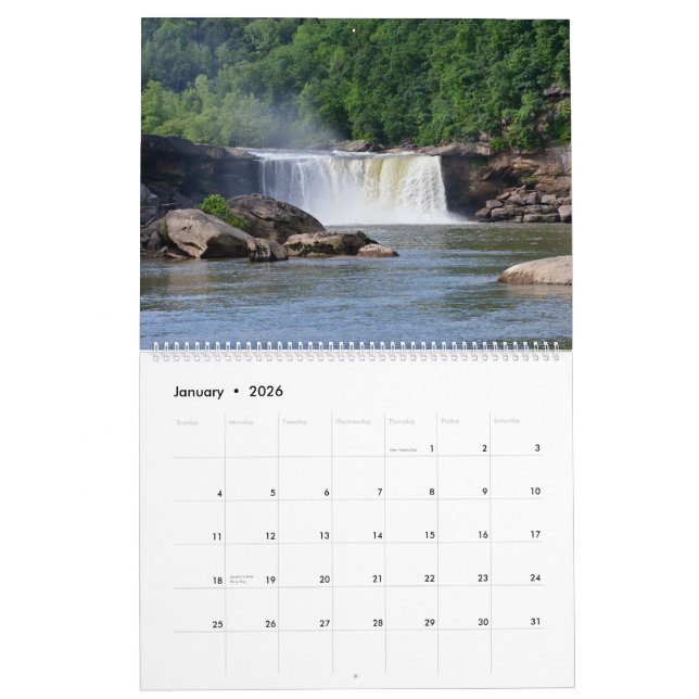Calendrier des chutes d'eau 2025 (Jan 2026)
