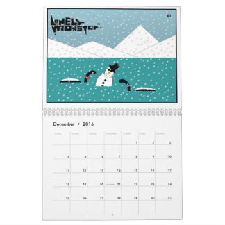 Calendrier des dessins animés Monster (deux pages)