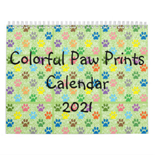 Calendrier des empreintes de pattes colorés
