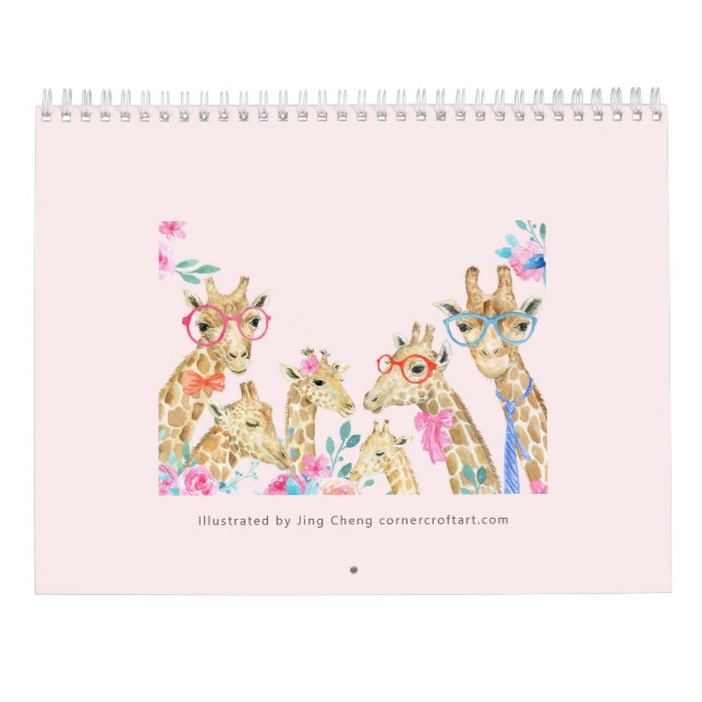 Calendrier des familles d'animaux illustrées (Dos)