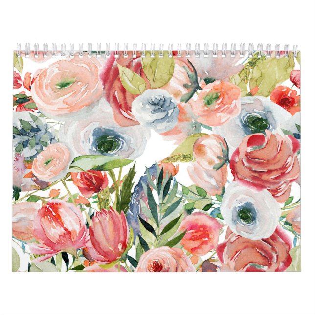 Calendrier des fleurs d'aquarelle (Protection)
