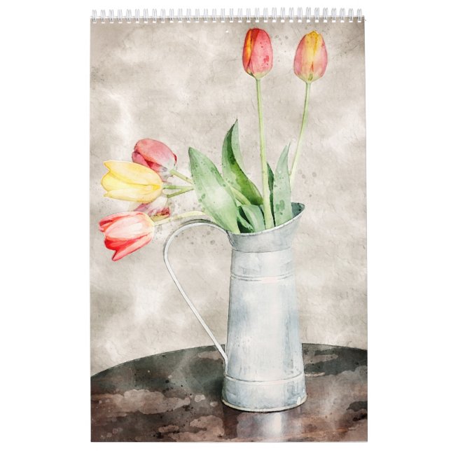 Calendrier des fleurs d'aquarelle (Protection)