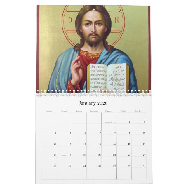 Calendrier des icônes chrétiennes (Jan 2026)
