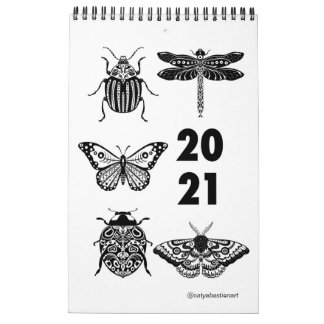 Calendrier des illustrations de bogues d'art popul