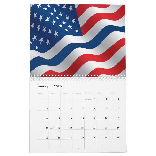 Calendrier des indicateurs de ligne bleue mince (Jan 2026)