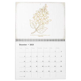 Calendrier des murs floraux 2023   Or