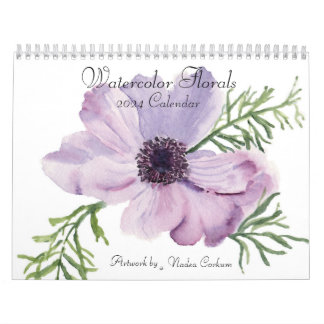 Calendrier des murs floraux aquarelle