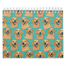 Calendrier des ordinateurs de bureau Golden Retrie