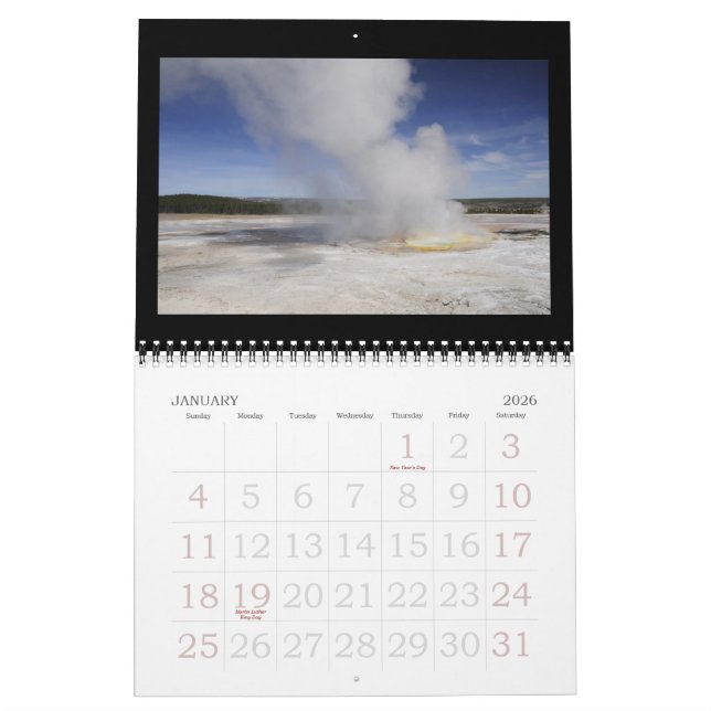 Calendrier des parcs nationaux 2011 des USA (Jan 2026)