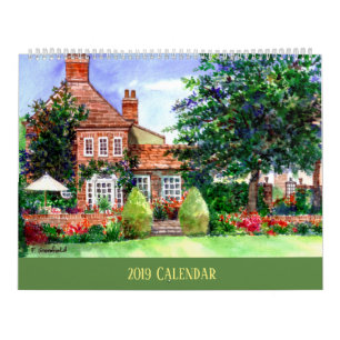 Calendrier des peintures d'aquarelle du paysage
